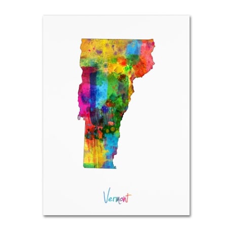 Michael Tompsett 'Vermont Map' Canvas Art,35x47